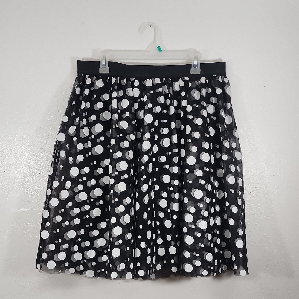Lane Bryant Black and White Polka Dot Retro A-Line Skirt Size 14-16 NWT